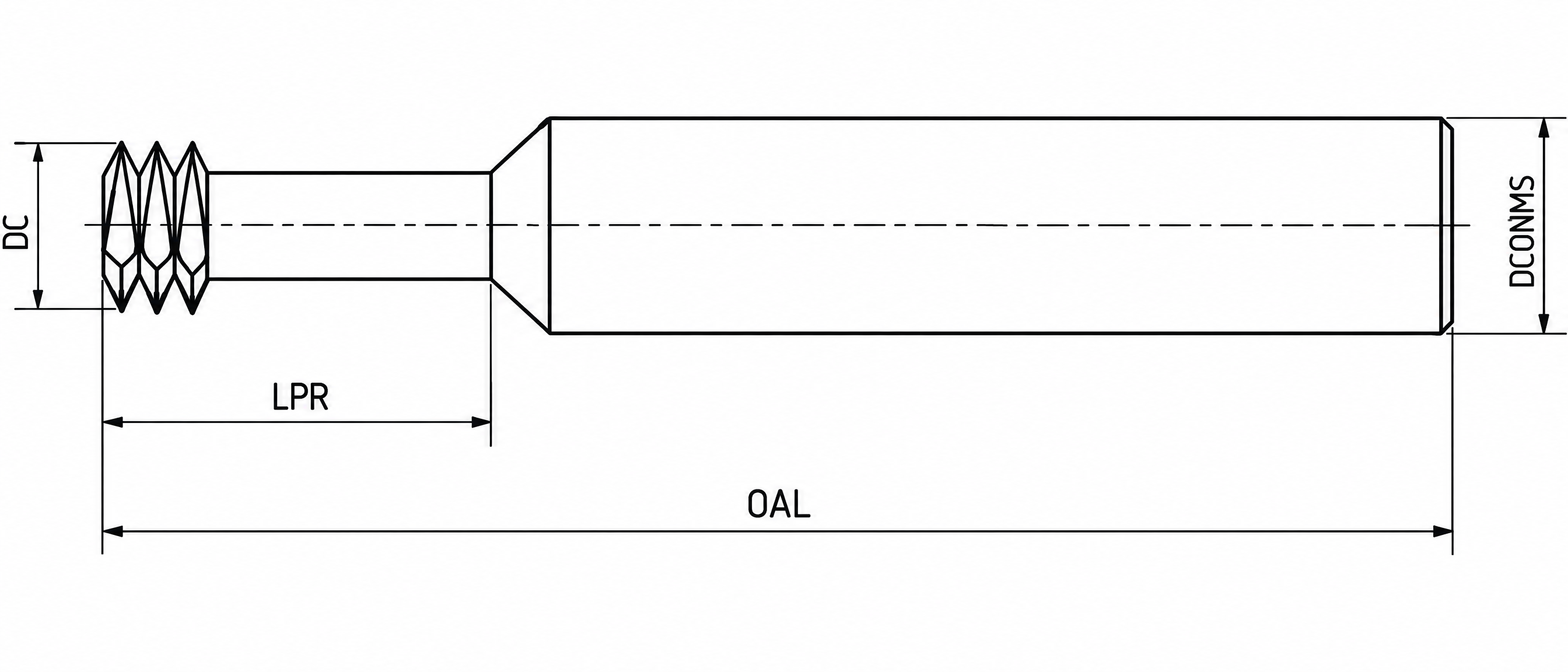Eyltool Premium Mini-Gewindefräser 2×D lang VHM M3 × 0,5 mm L 105 mm TiAlN Z3 Durchgangs-/Sacklochgewinde