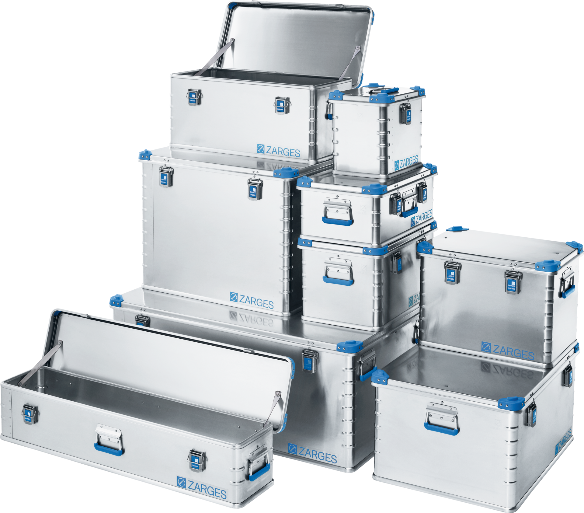 Transportbox Aluminium stapelbar Außenmaß L1200 x B300 x H250mm 63 Liter