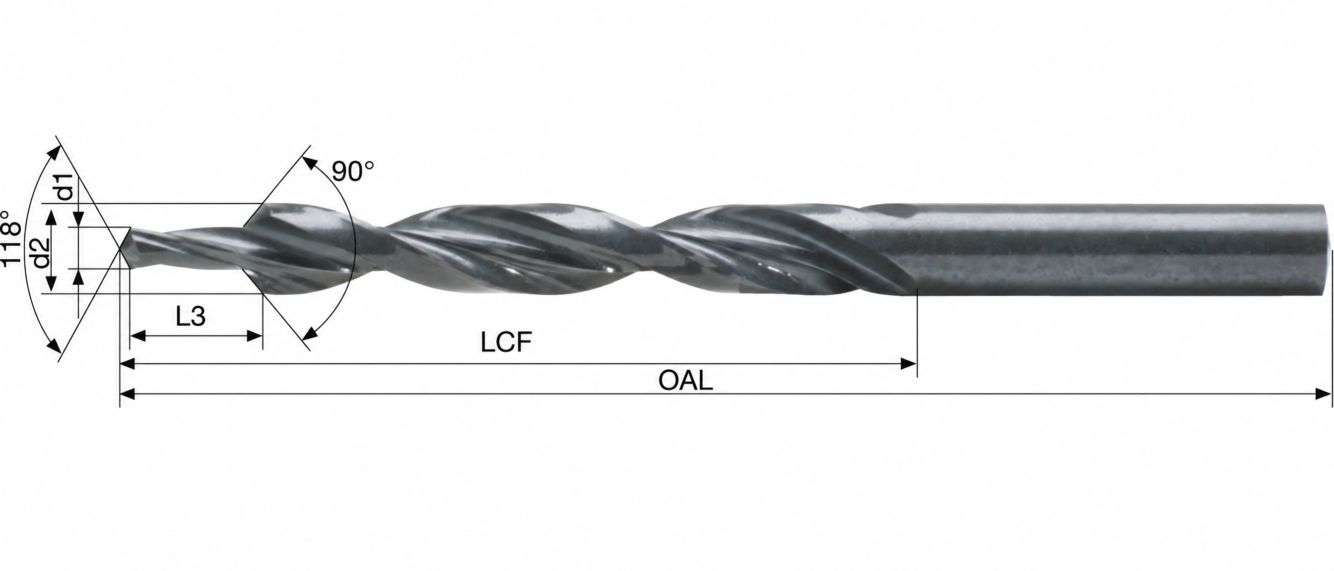 Eyltool Premium Mehrfasen-Stufenbohrer 90° Durchgangsloch Senkung fein HSS Typ N DIN8374 D6/3,2mm M3
