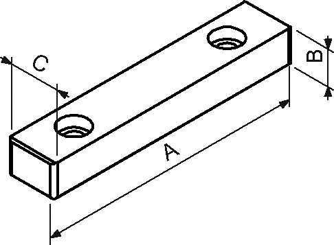 Backe glatt Backenbreite 90mm für Spanner hydraul.+mechan.