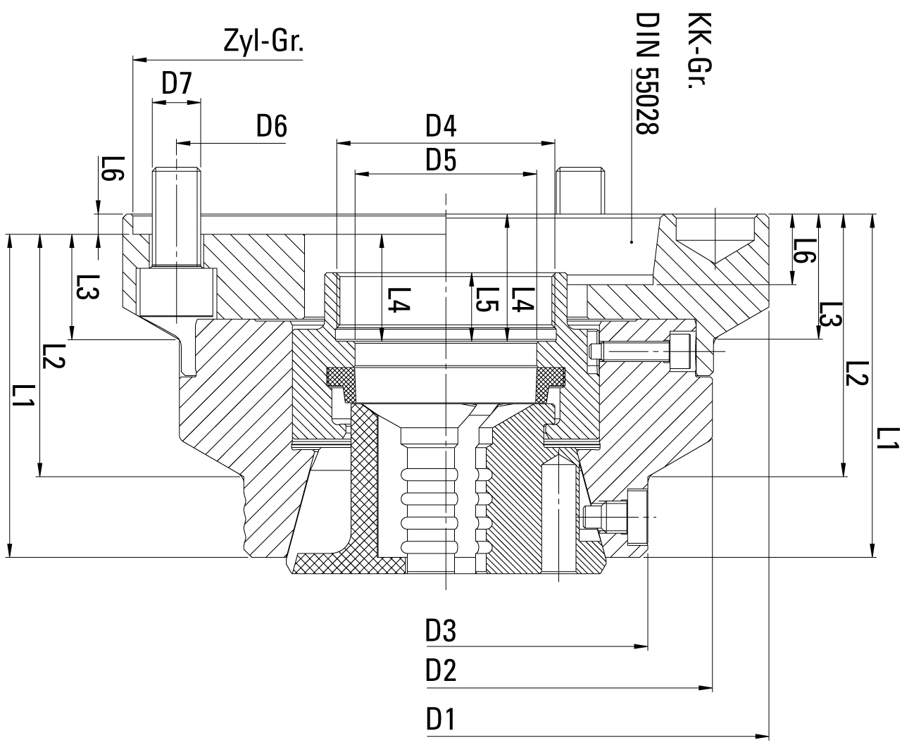 SPANNAX® Anschlagfutter mit vollem Durchlass Gr. 42 A2-5 D132