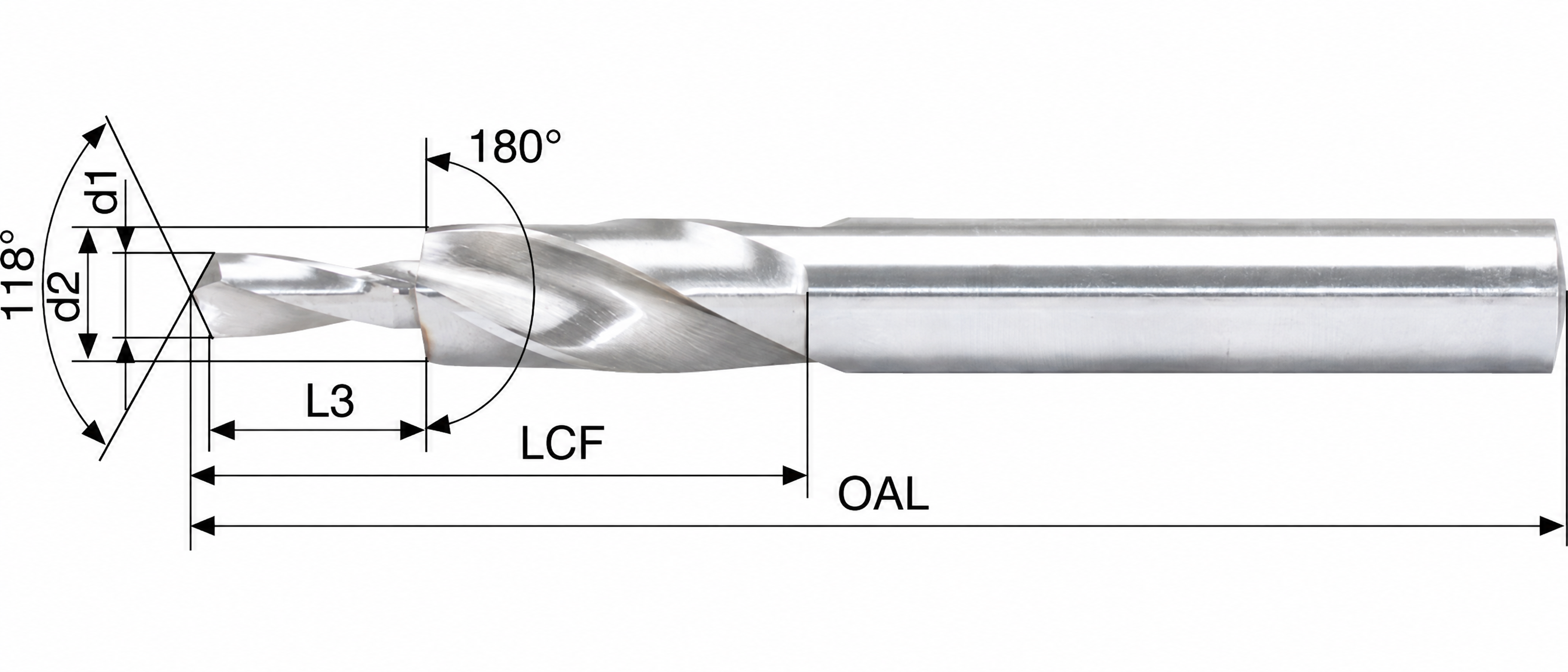 Eyltool Premium Kurzstufenbohrer 180° Durchgangsloch Senkung mittel HSS Typ N D6/3,4mm M3