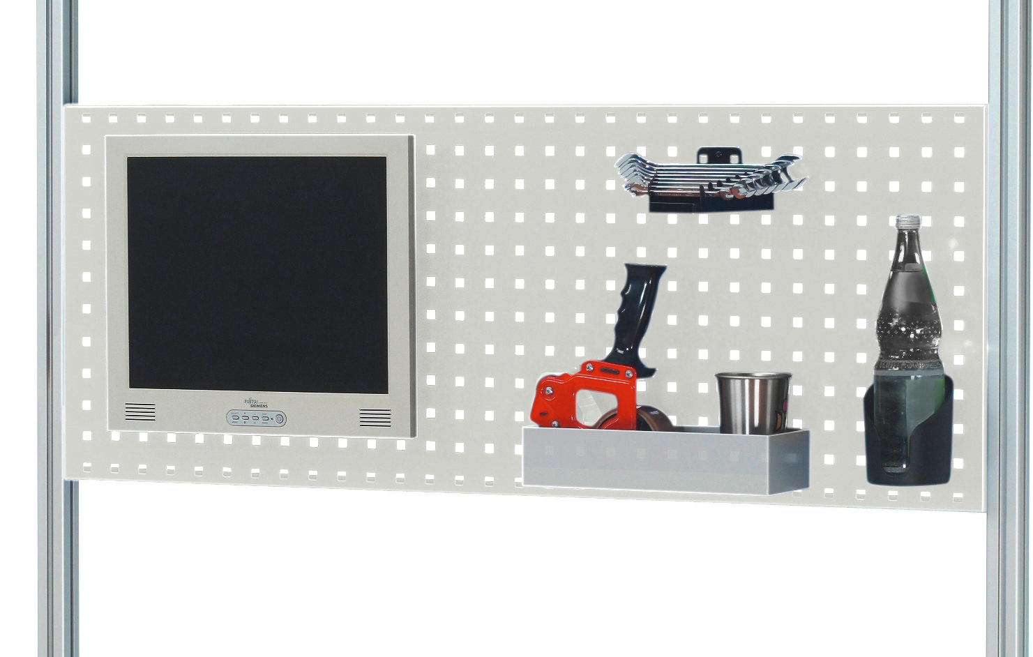 Lochplatte RAL 7035 lichtgrau H450mm Rastermaß 750mm