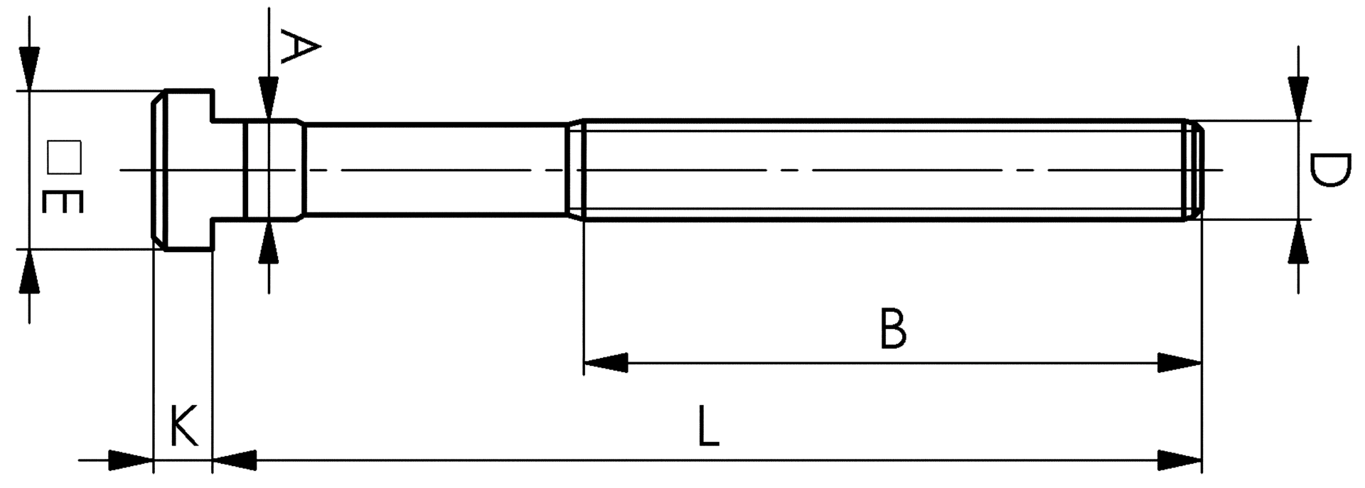 Schraube T-Nuten für M12 L125mm Nut12mm DIN787 Festigkeitsklasse 10,9