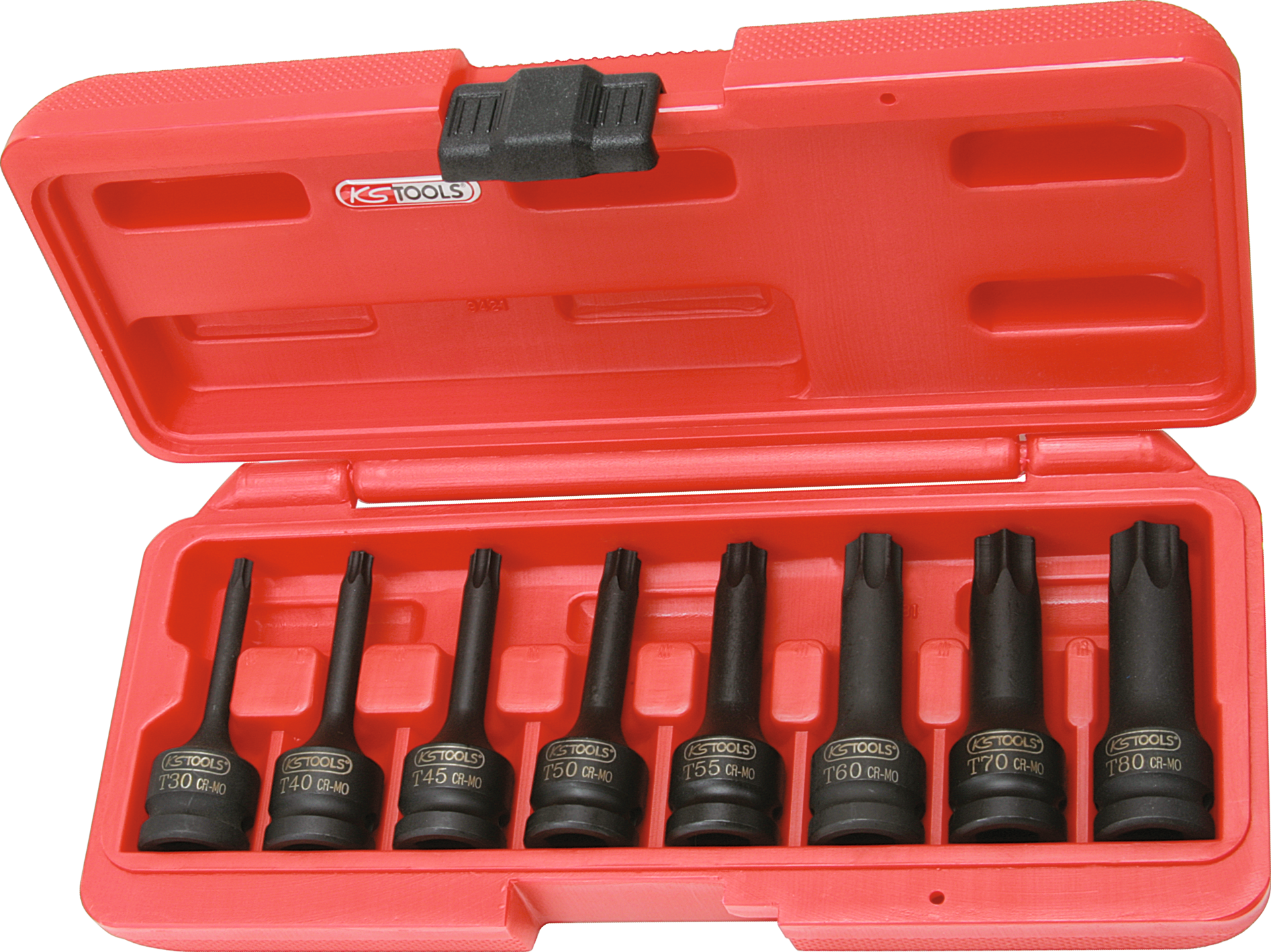 Bitstecknuss Kraft 1/2" TORX® lang Satz 8-tlg. für innen T30-T80