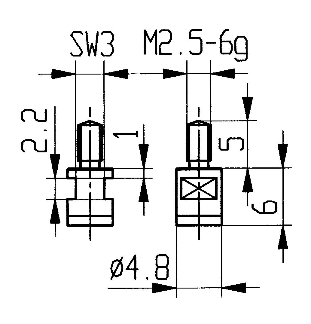 Messtastereinsatz HM M2,5 Kugel D5,0mm