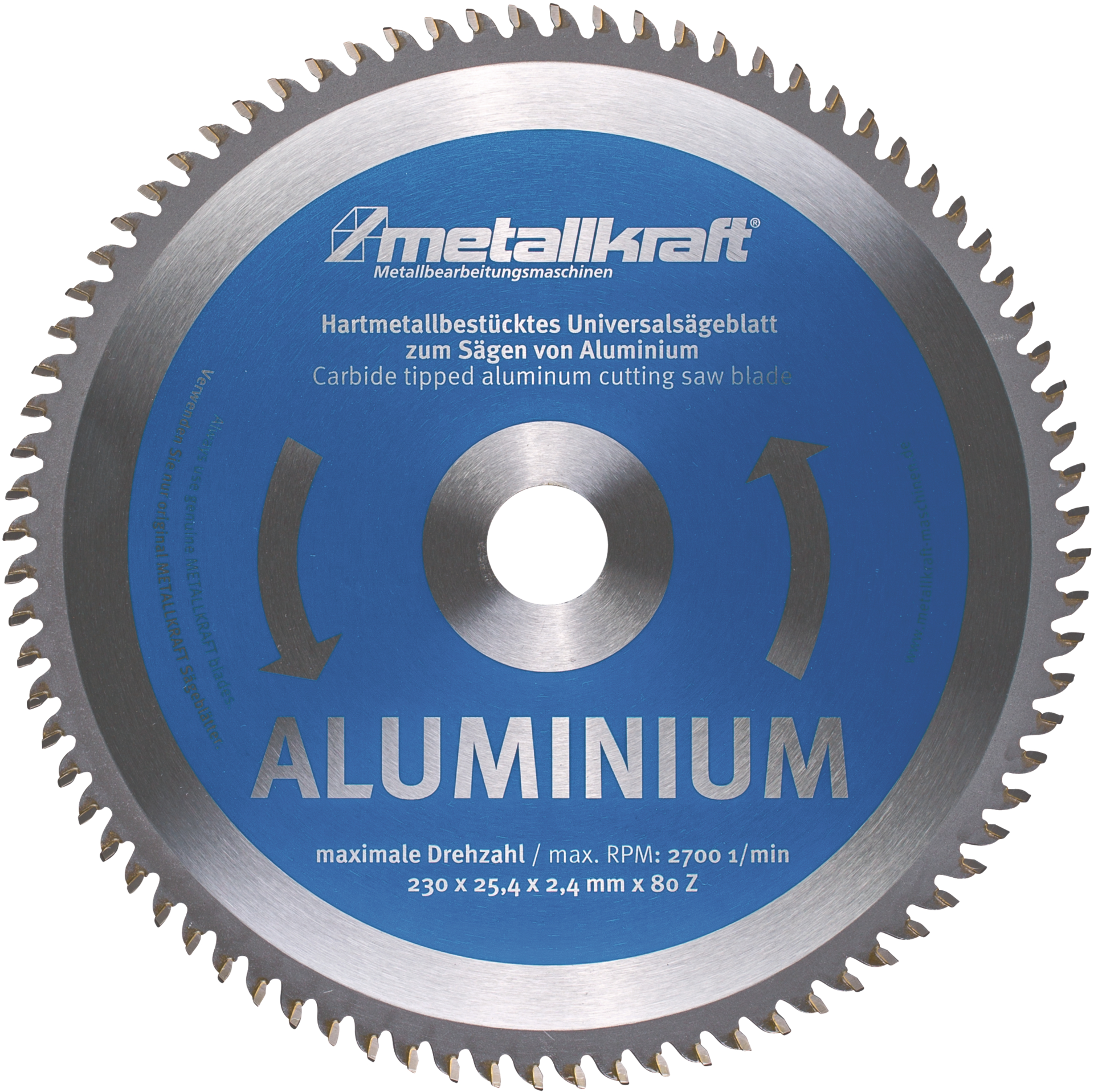 Kreissägeblatt HM für Metall D230x25,4mm Z80 Aluminium