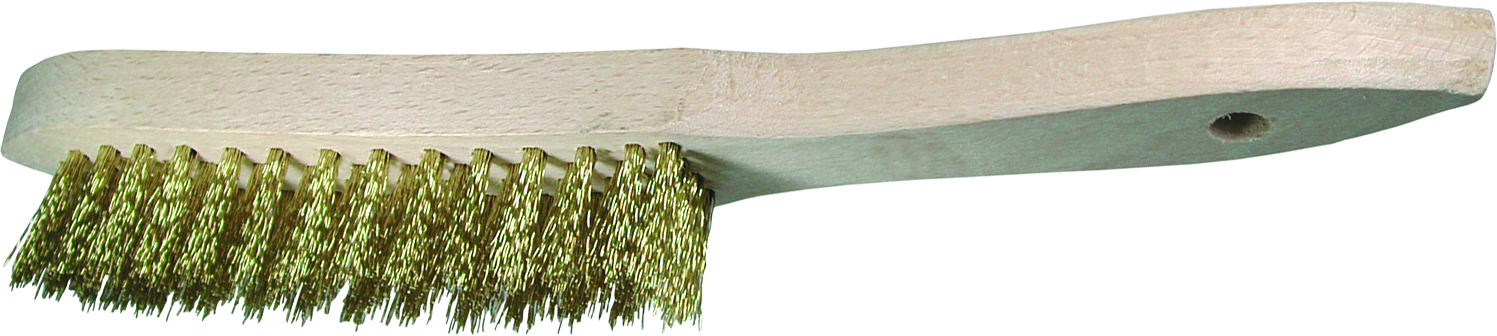 Handdrahtbürste L295mm Messingdraht gewellt 4-reihig Handdrahtbürste L295mm Messingdraht gewellt 4-reihig