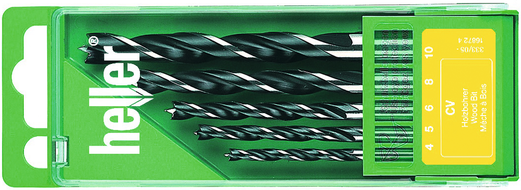 Spiralbohrer HSS für Holz in Kunststoffkassette 5-teilig Spiralbohrer HSS für Holz in Kunststoffkassette 5-teilig
