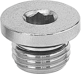 Blindstopfen Messing 1/2" mit Innensechskant SW 10mm