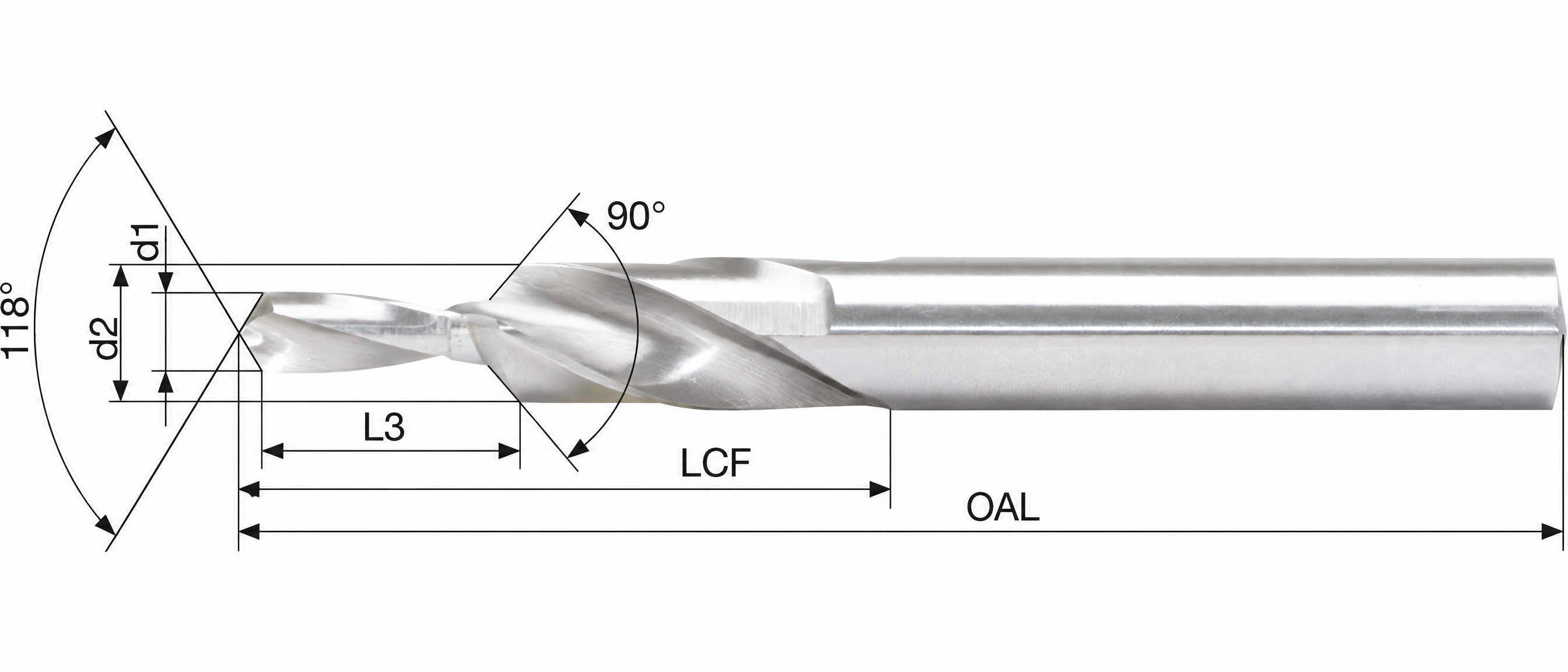 Eyltool Premium Kurzstufenbohrer 90° Durchgangsloch Senkung fein HSS D6/3,2mm Typ N M3