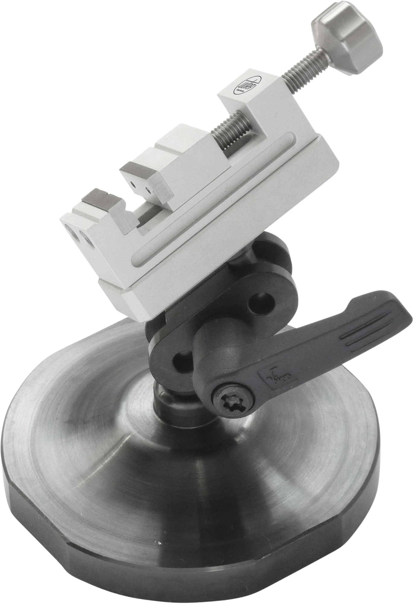 Stativ Minischraubstock mit Aufnahmeplatte für Backenbreite 15mm dreh- und schwenkbar