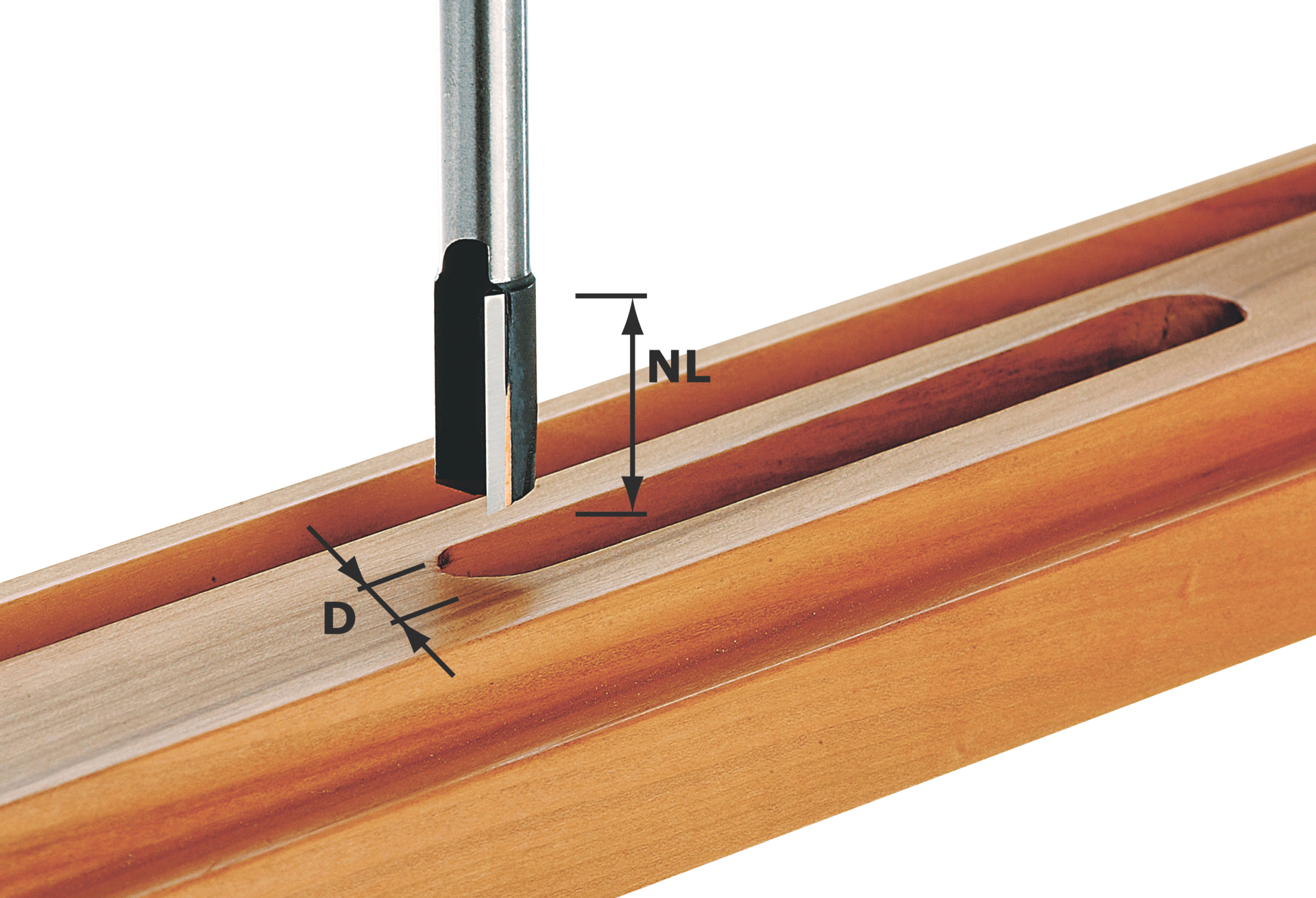 Nutfräser Grundschneide HM DS8mm GL60mm D14mm NL20mm