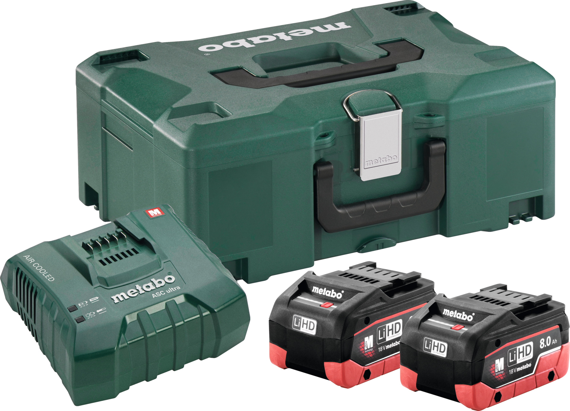 Akku-Basis Sortiment 18V LiHD 2 Akku`s 8Ah und 1 Ladegerät im Kunststoffkoffer