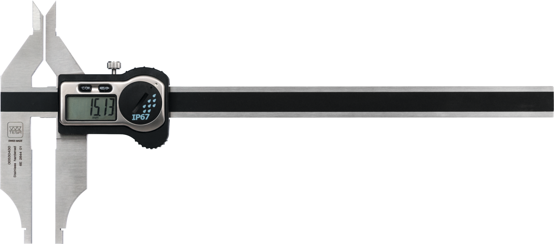 Werkstattmessschieber Digital IP67 TWIN-CAL Abl. 0,01mm mit Spitzen DIN862B mit DA MB200mm