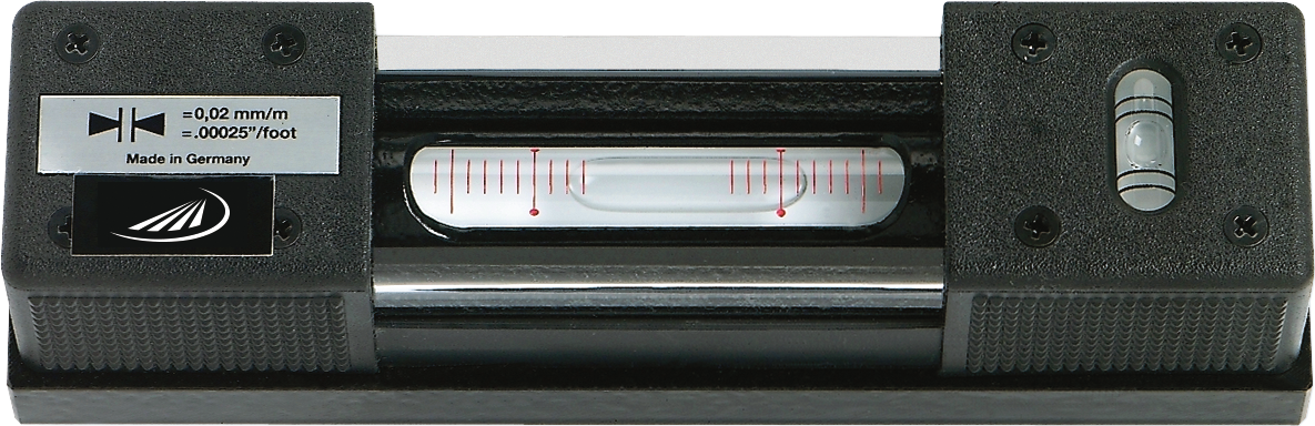 Richtwaage mit seitlich ablesbarer Libelle prismatisch Empf. 0,10mm/m DIN877 L200x42x42mm