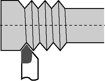 Außengewindedrehmeißel HM rechts K10/20 WN282 L160mm S25mm