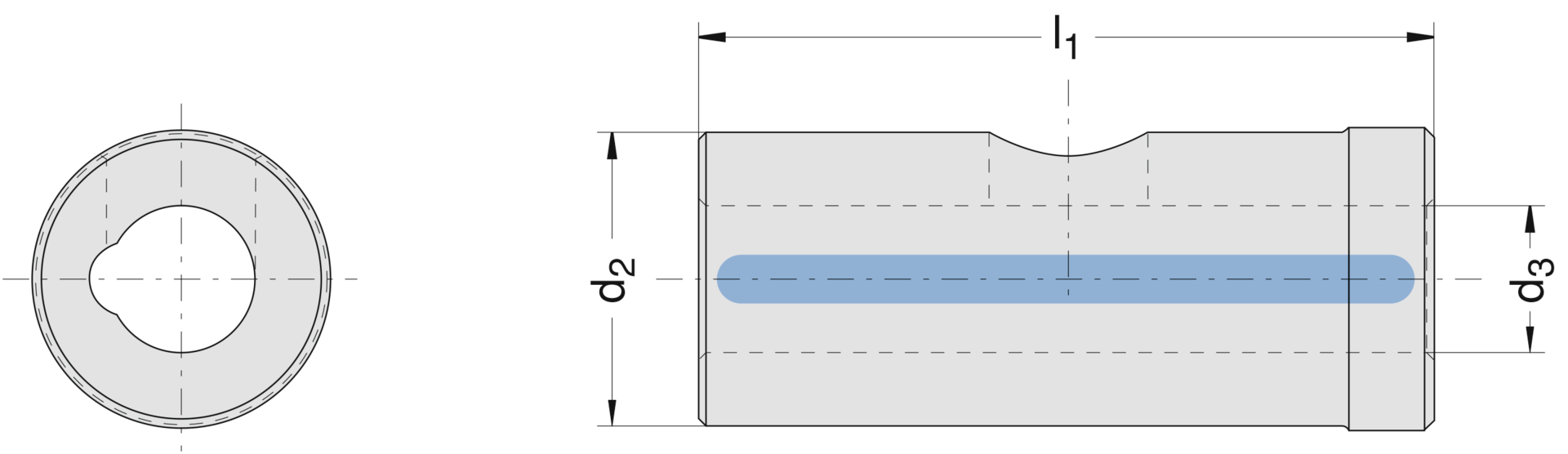 Reduzierbuchse Ø-Bereich 0,4-20mm d2=16mm d3=4mm