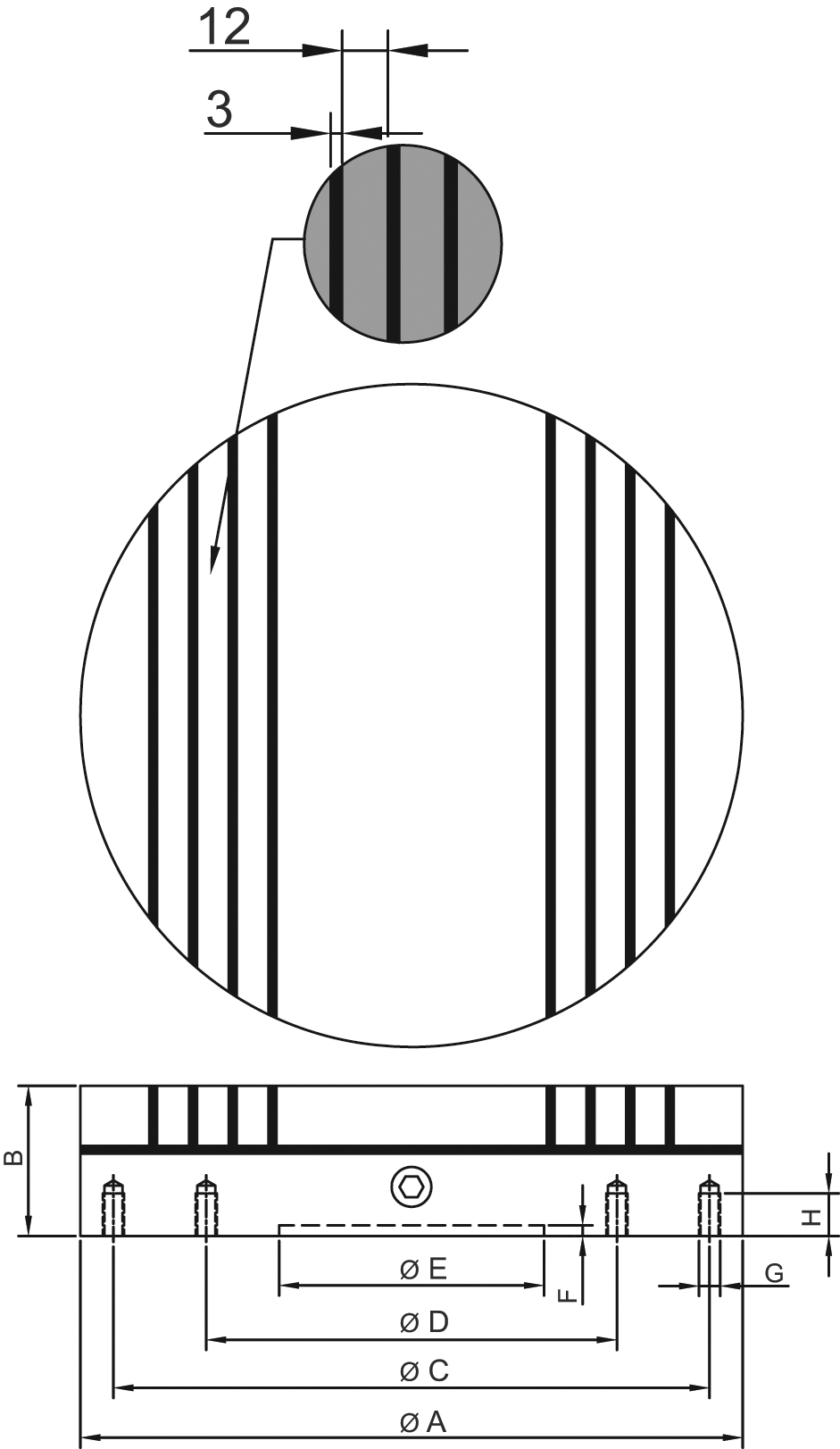 Permanent Magnetspannfutter mit paralleler Polteilung "PERMAMAX" D100x55mm