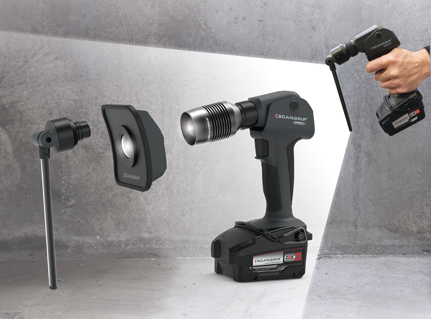 Akku-Arbeitslampe LED "MULTILIGHT FLOOD CONNECT" 750-1500 Lumen