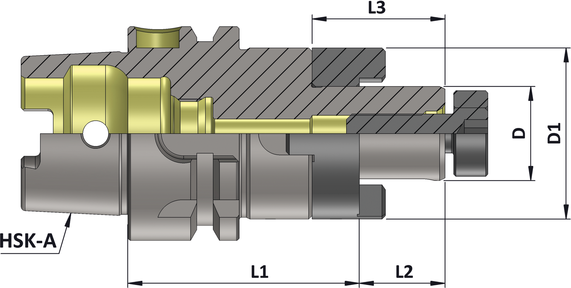 Aufsteckfräserdorn Fräser mit Längs- oder Quernut HSK63-A DIN69893 D16mm L60mm