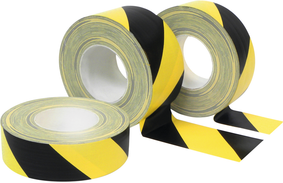 Gewebeband glänzend aus Synthesekautschuk B50mm L50m gelb/schwarz