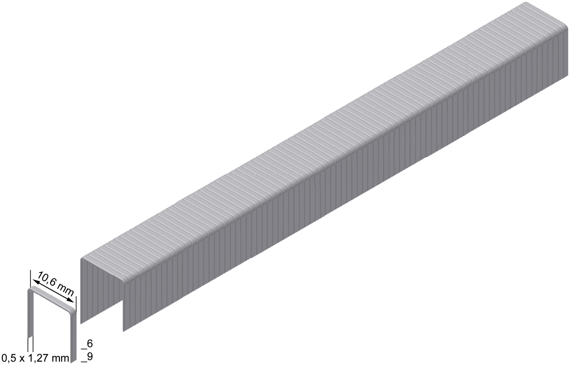 Klammer Typ PF verzinkt B10,55mm L9mm