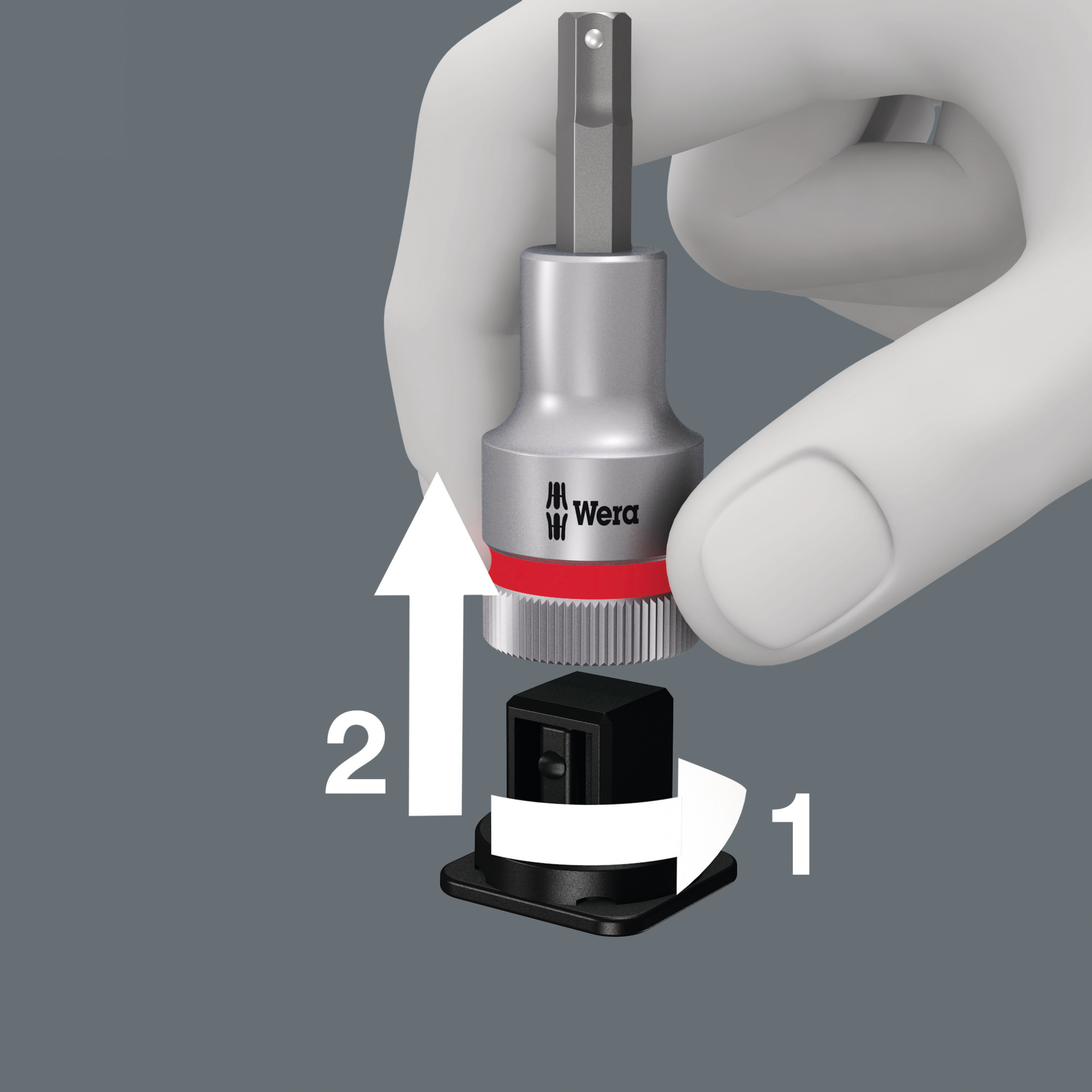 Bitstecknuss 1/2" Innensechskant mit Haltefunktion Satz 9-tlg.