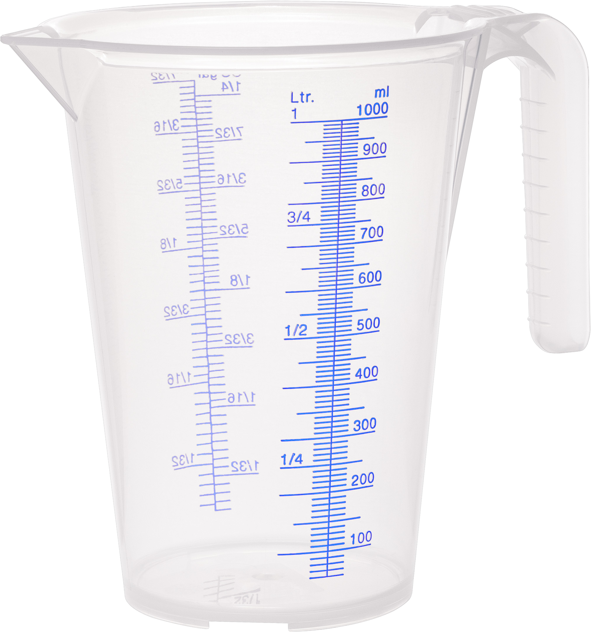 Messbecher aus Polypropylen Skaleneinteilung 10ml Inhalt 1l