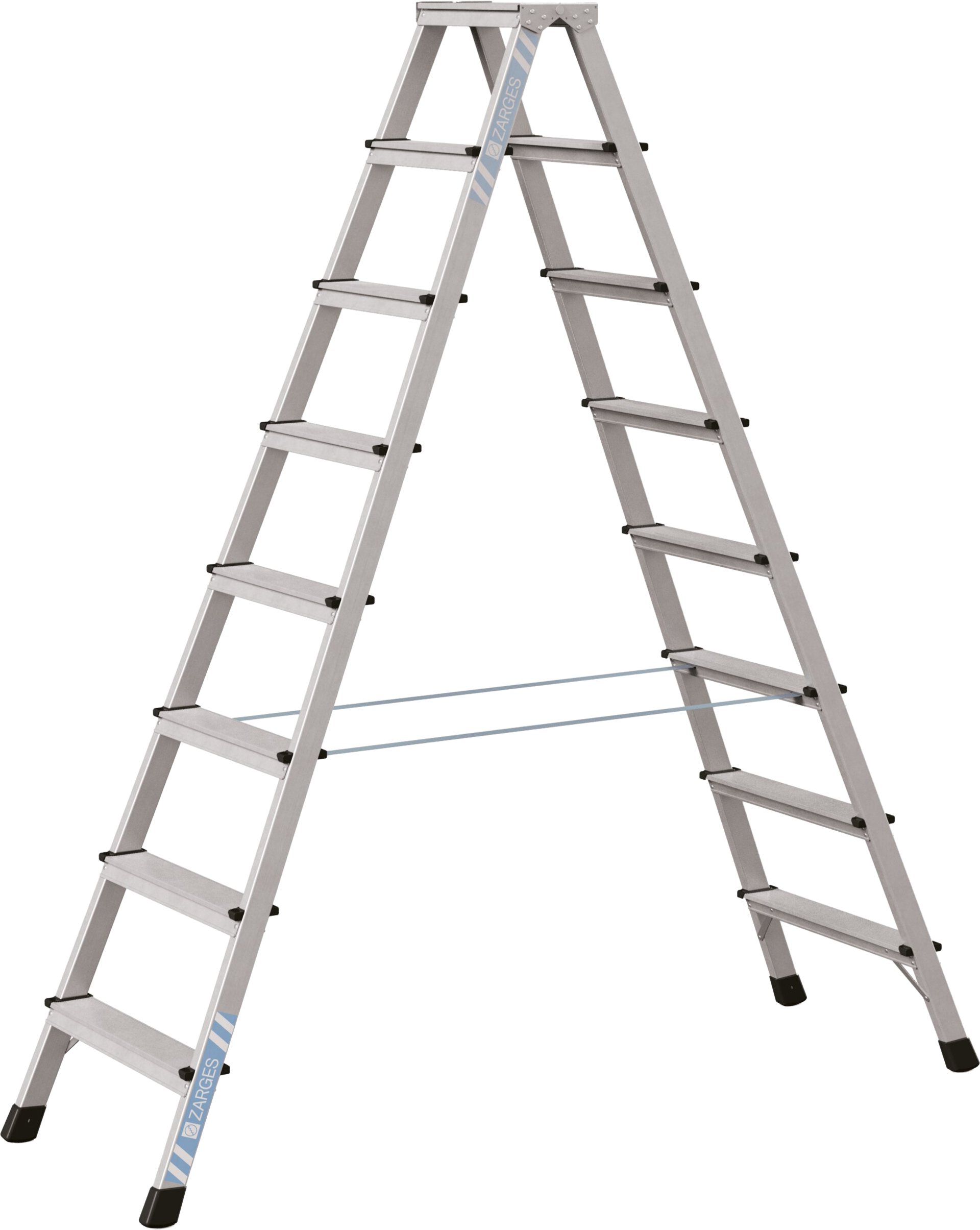 Stehleiter Stufen genietet L1,99m 2x8 Arbeitshöhe 3,50m
