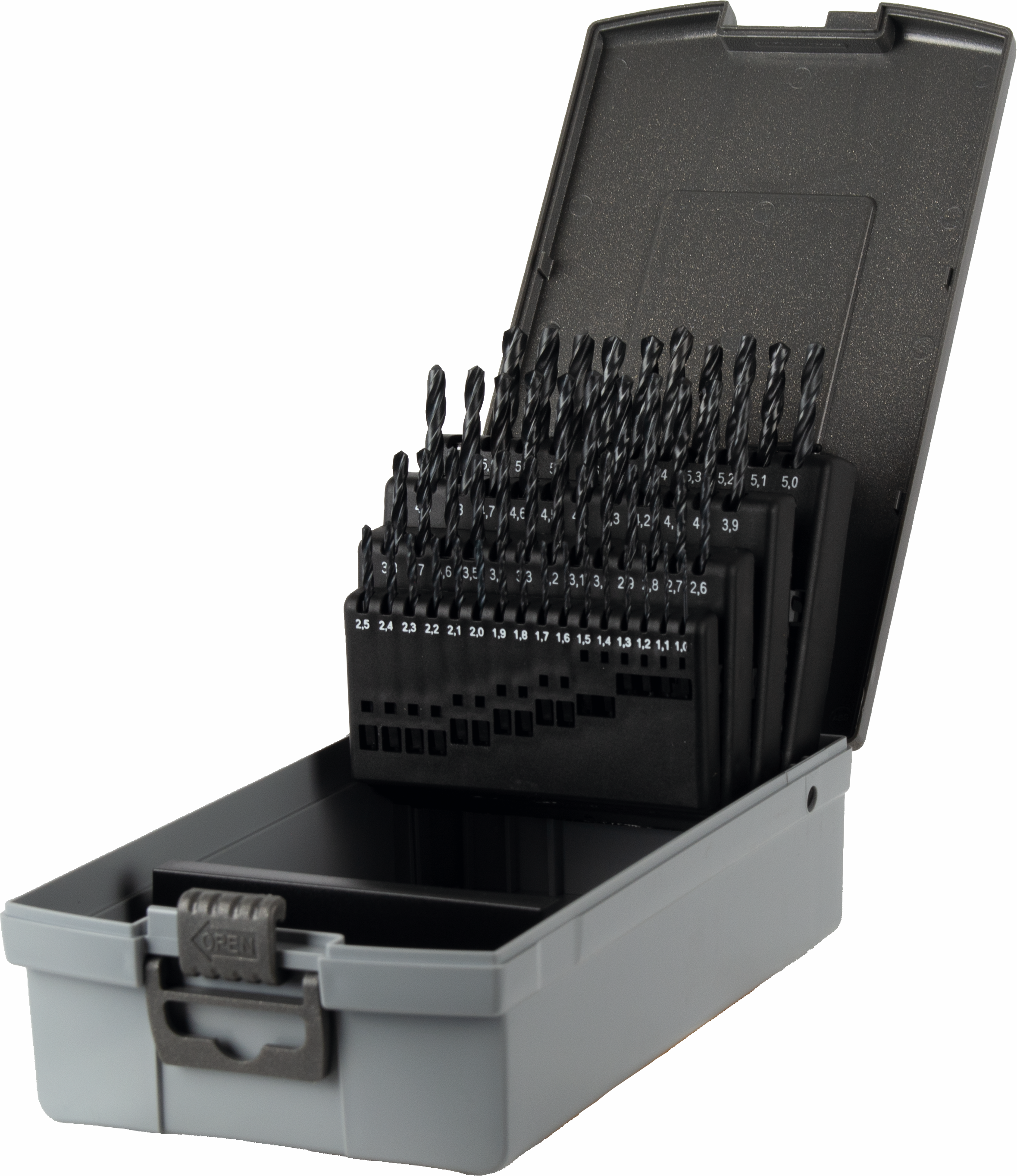 Eyltool Spiralbohrer-Satz HSS gewalzt VAPO Typ N 118° DIN 338 50-tlg. Ø 1–5,9 mm