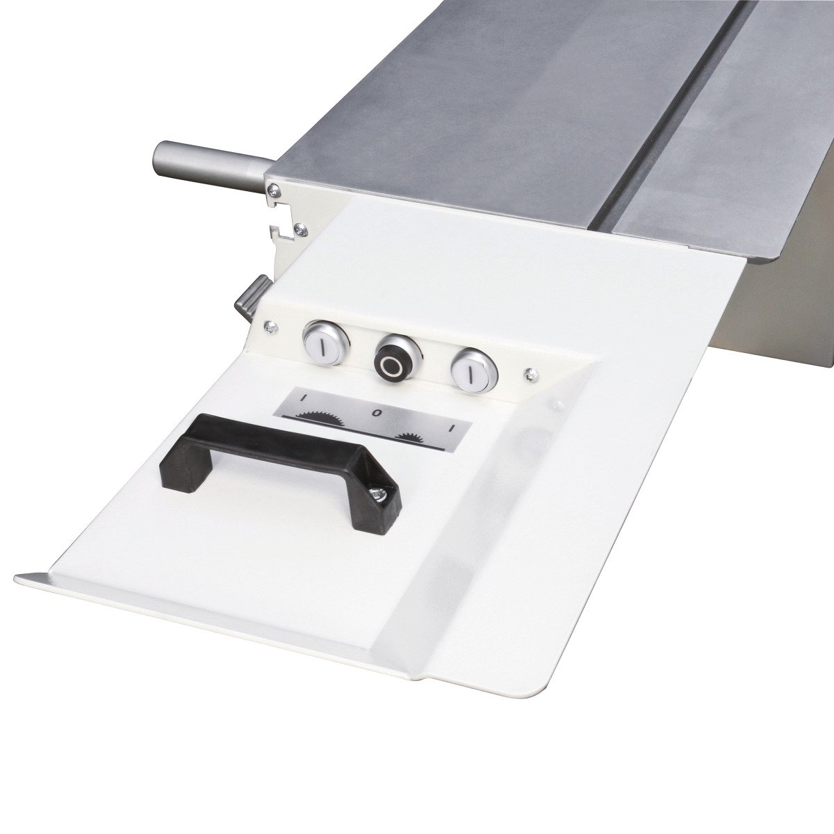 Ein-Ausschalter Haupt- und Vorritzsägeblatt am Schiebeschlitten Holzkraft