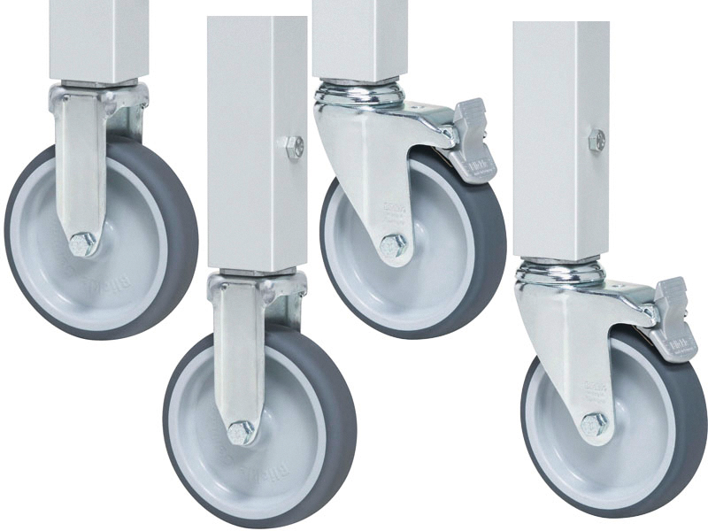 Rollensatz 2 Lenkrollen mit Feststeller & 2 Bockrollen Rollen-D125mm Bauhöhe 150mm
