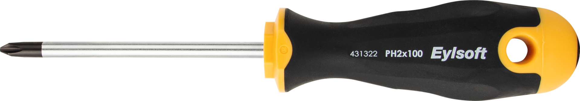 Eyltool Premium Schraubendreher Phillips® mit Mehrkomponentengriff Eylsoft L 80 mm GL 187 mm PH1
