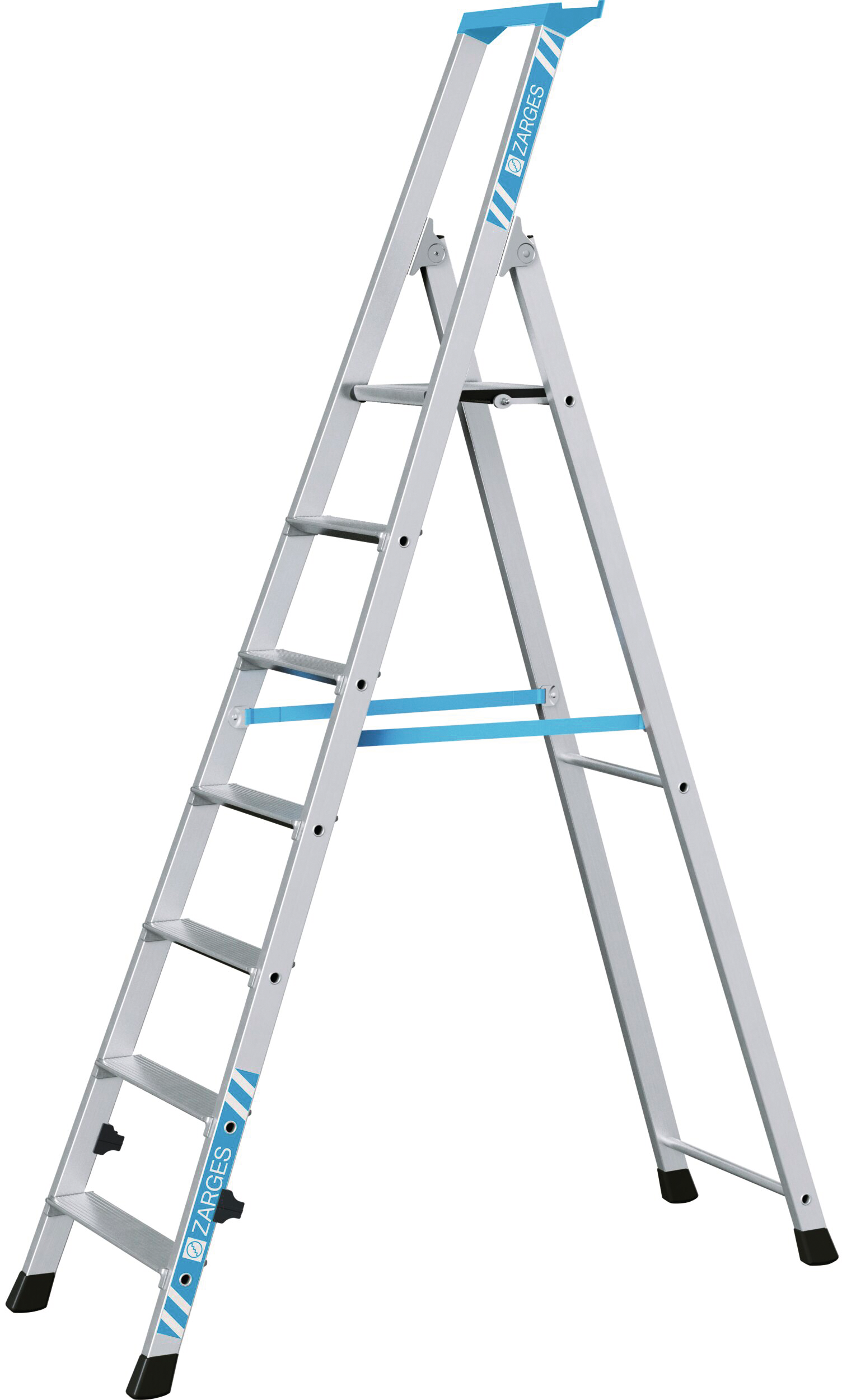 Stehleiter Stufen gebördelt L2,26m 7 Stufen Arbeitshöhe 3,50m