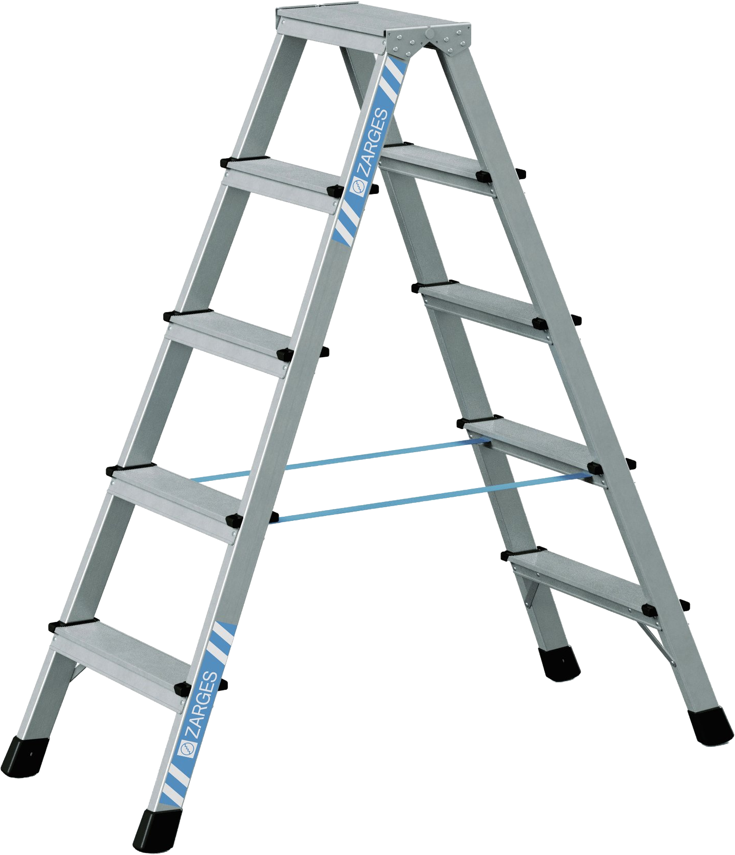 Stehleiter Stufen genietet L1,24m 2x5 Arbeitshöhe 2,75m