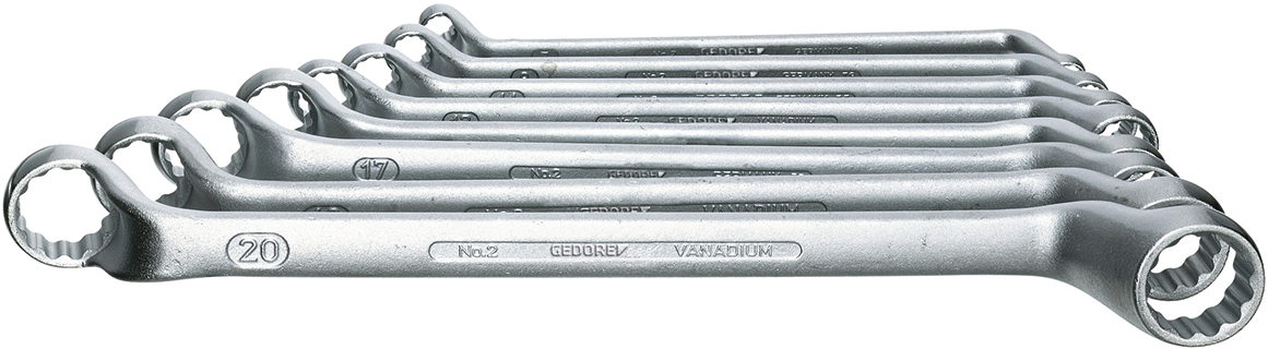 Doppelringschlüssel tief gekröpft DIN838 Satz 12-teilig SW6-32mm Doppelringschlüssel tief gekröpft DIN838 Satz 12-teilig SW6-32mm