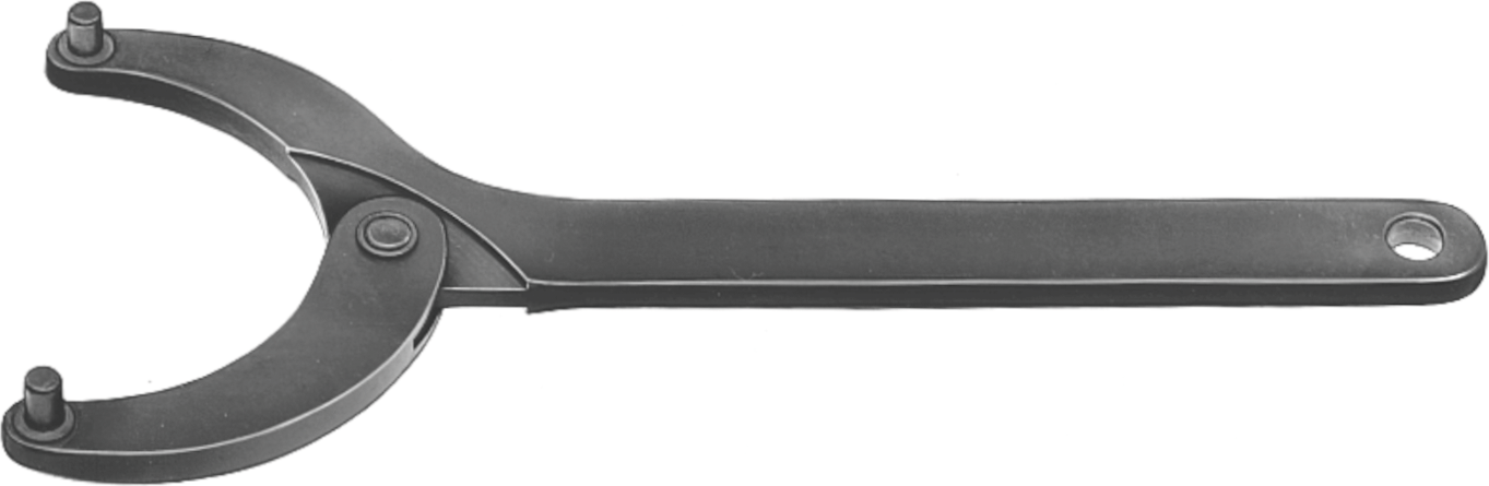 Stirnlochschlüssel mit Gelenk L220mm Muttern D40-80mm Zapfen-D4mm Stirnlochschlüssel mit Gelenk L220mm Muttern D40-80mm Zapfen-D4mm