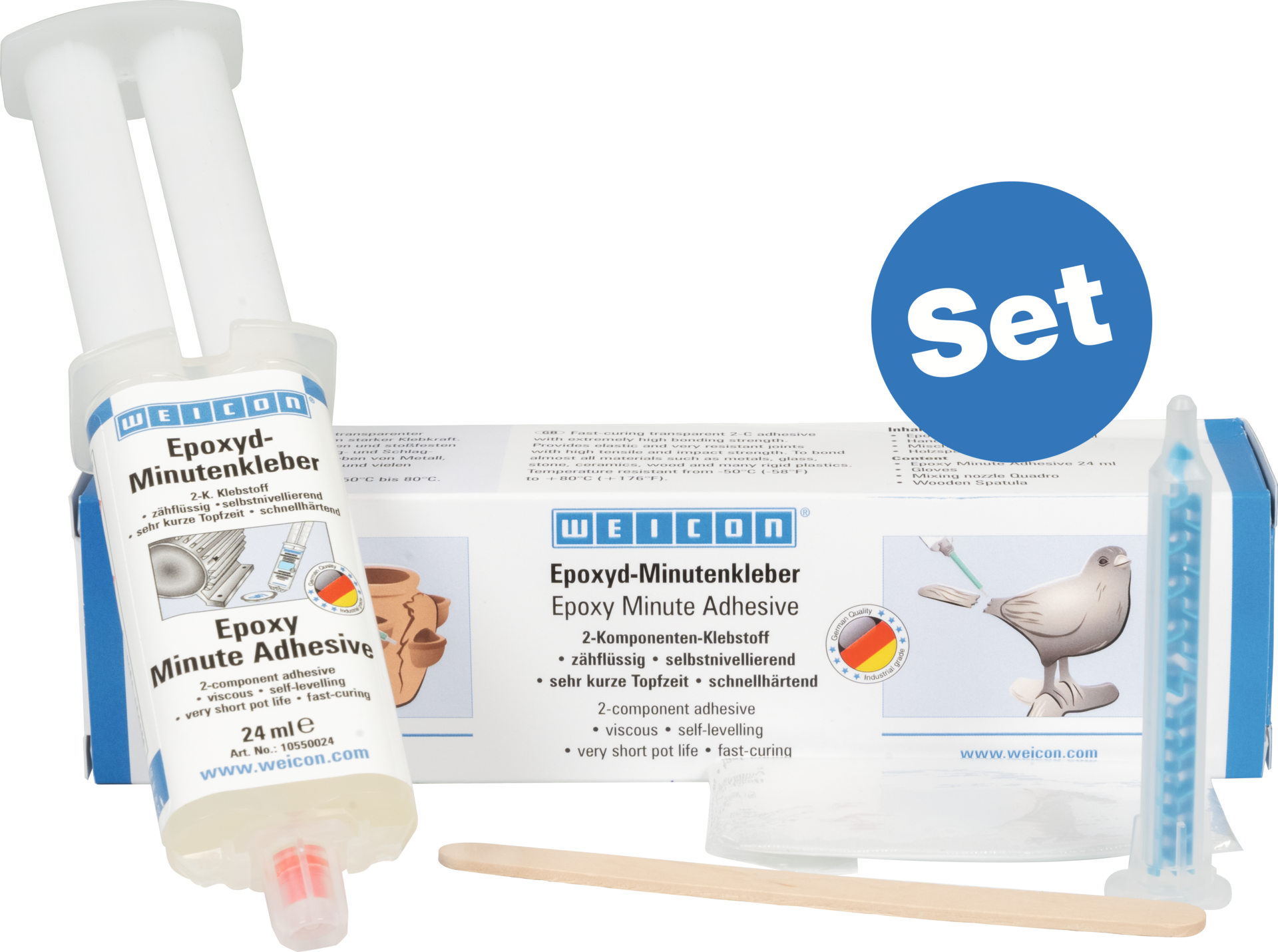 2K Epoxyd-Minutenkleber-Set 24ml Doppelkammerspritze A-System