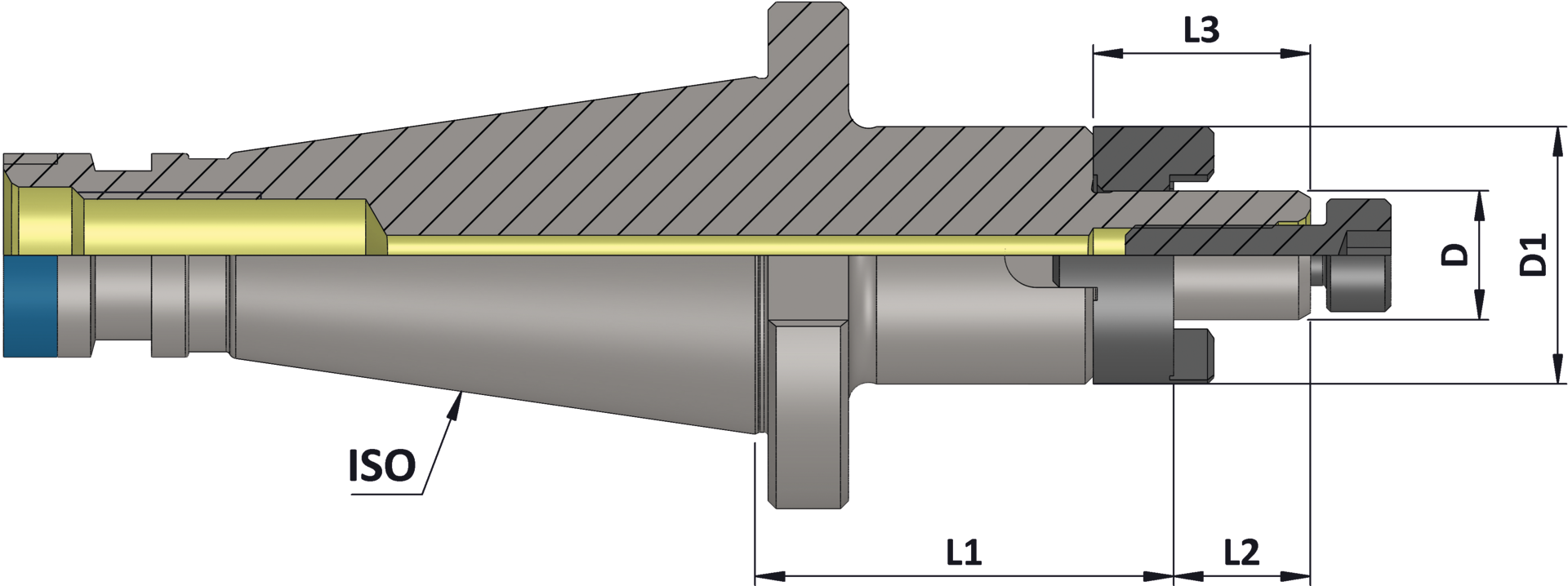 Aufsteckfräserdorn Fräser mit Längs- oder Quernut SK40 L52mm DIN2080 D40mm