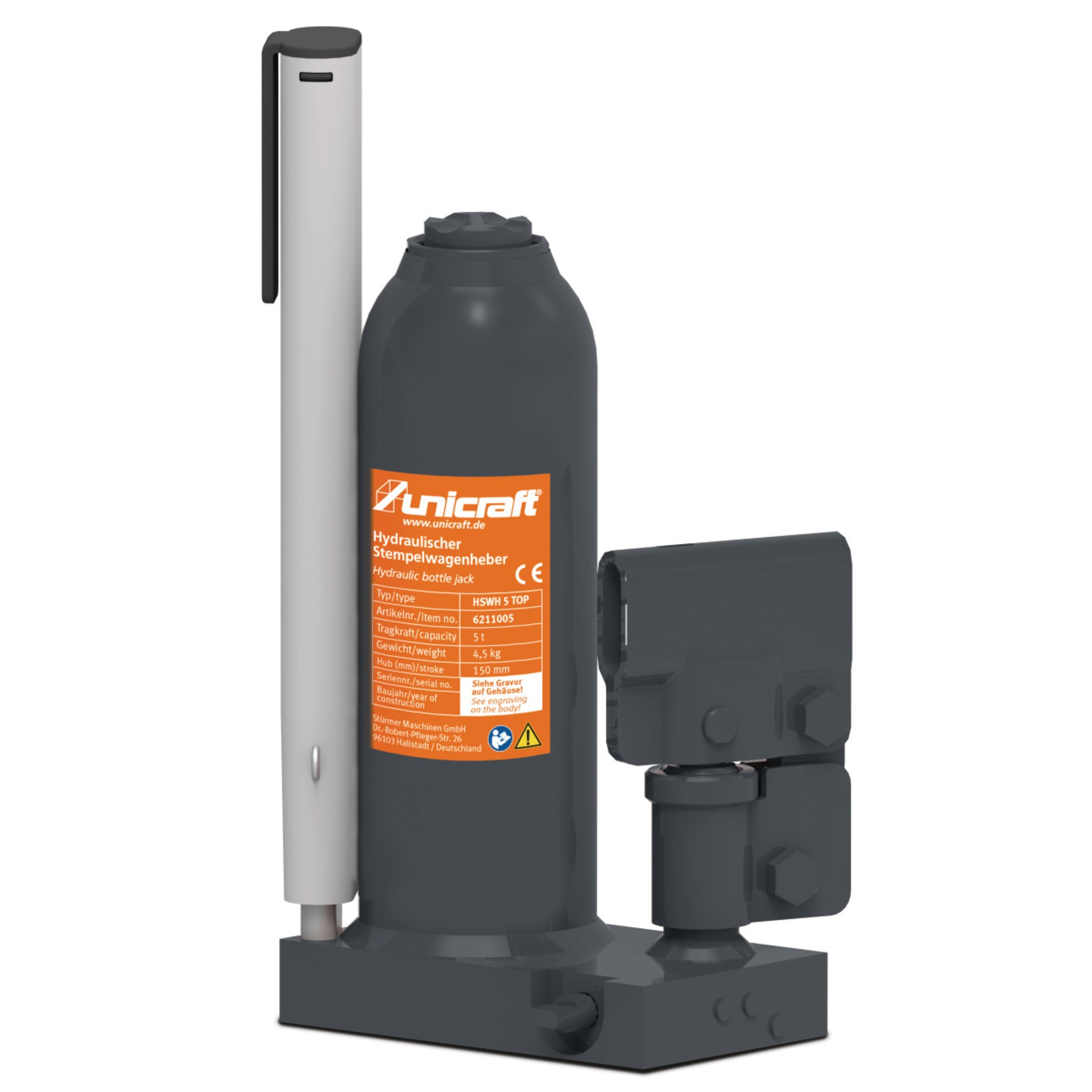 Hydraulischer Stempelwagenheber Unicraft HSWH 5 TOP