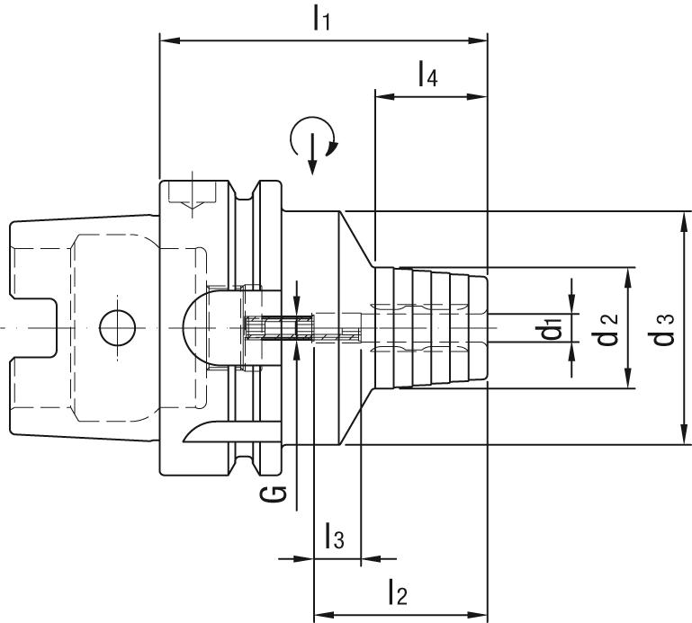 Hydro-Dehnspannfutter HSK63-A IK L70mm DIN69893-A kurz/schlank D6mm