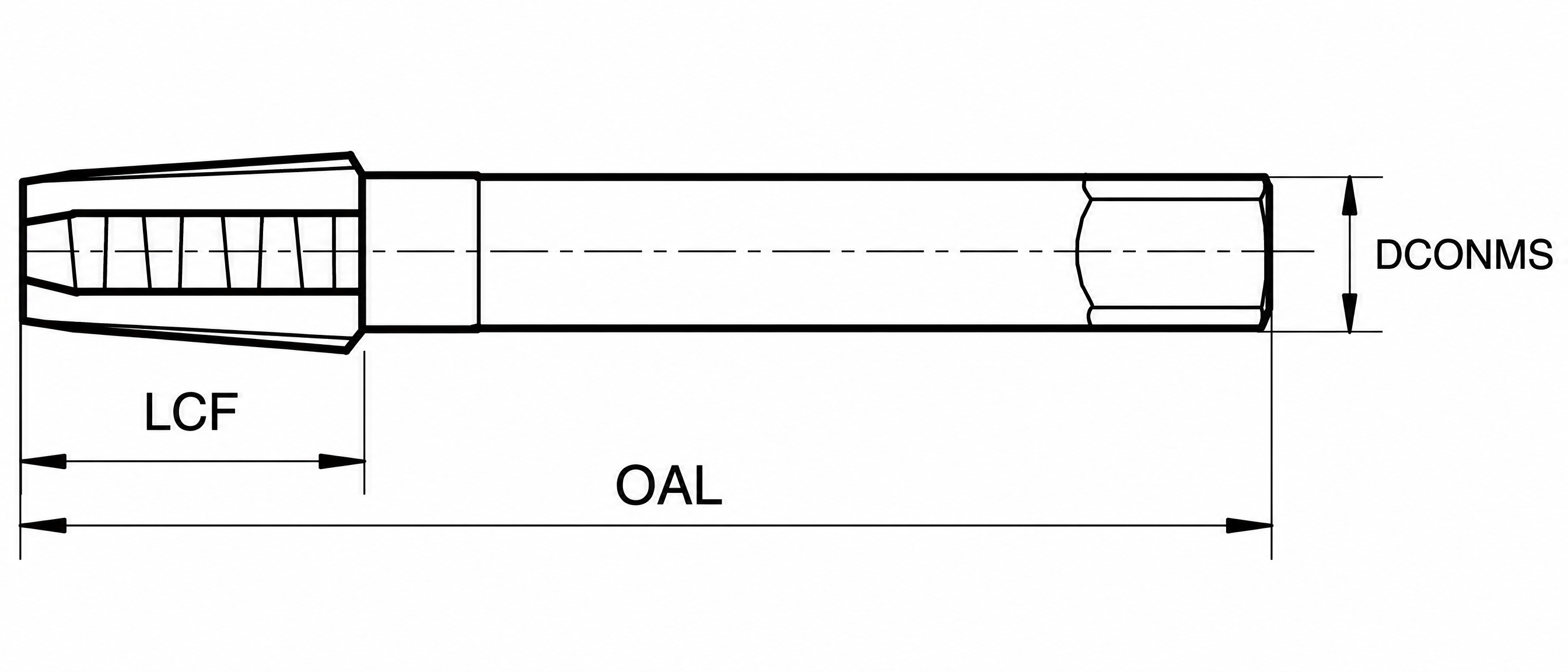 Eyltool Einschnittgewindebohrer NPT HSS Form C NPT-Gewinde 1:16 NPT1/16