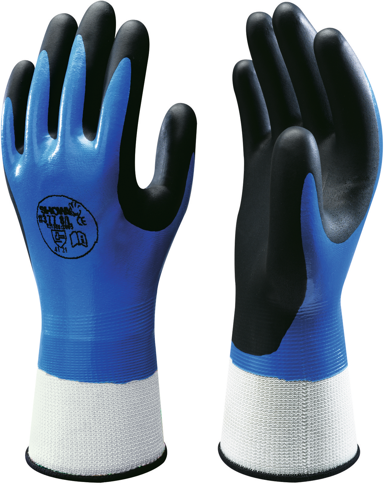 Handschuh Nitril "Der Robuste" blau/schwarz Gr. 8