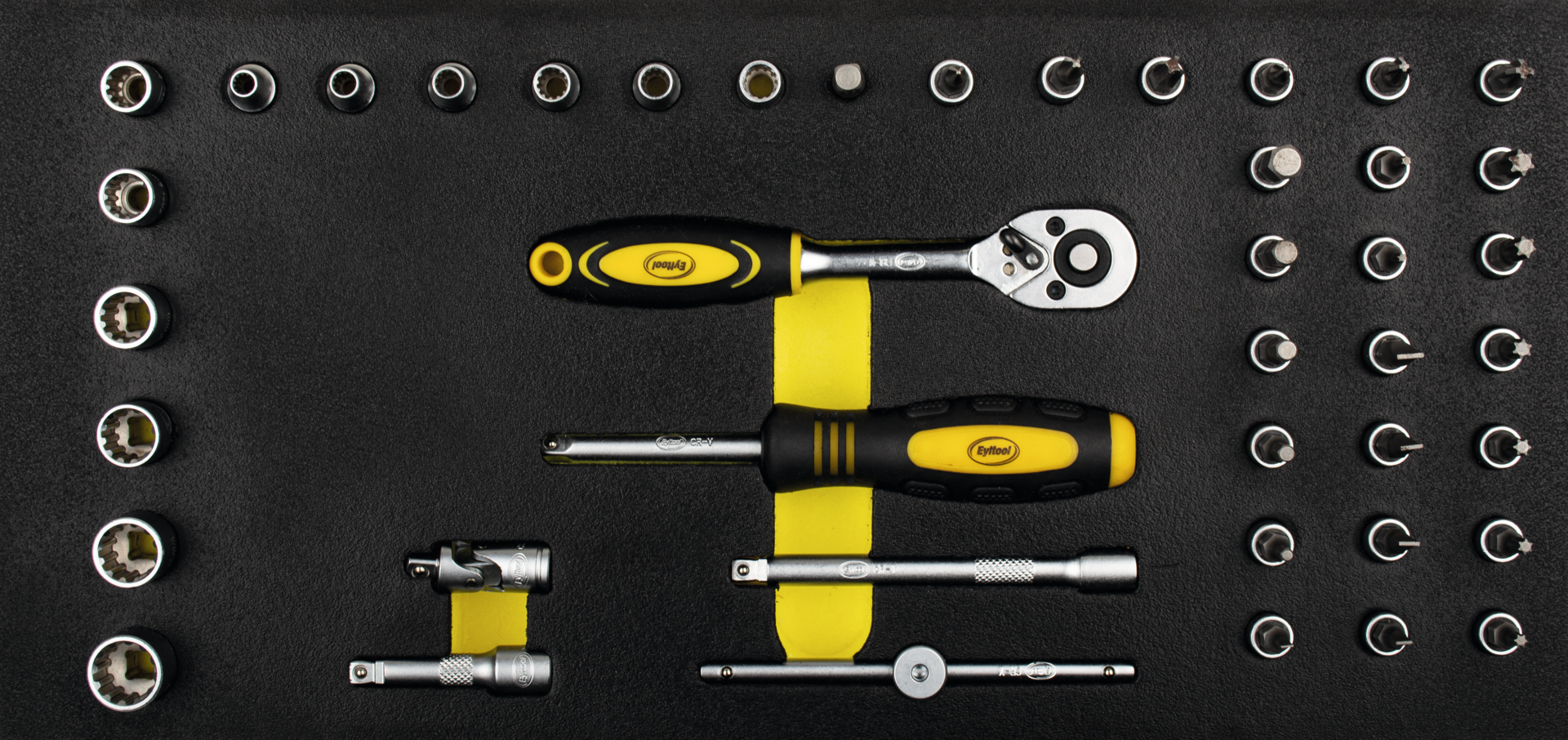 Steckschlüssel Satz 1/4" Multiprofil 43-tlg. 1/3 Systemeinlage