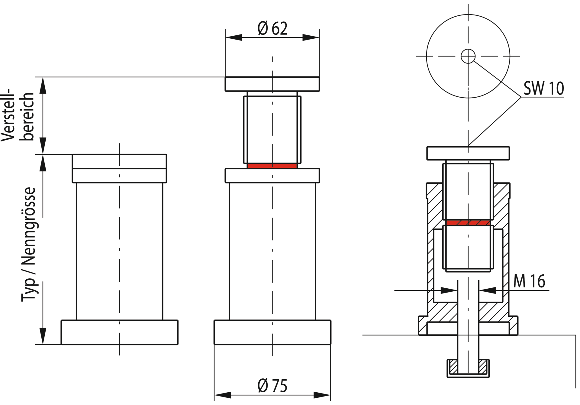 Schraubbock 275-400mm Typ MB275 58kN