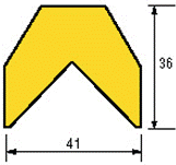 Warnschutz schwarz/gelb L1m Innenmaß 40mmx36mm Warnschutz schwarz/gelb L1m Innenmaß 40mmx36mm