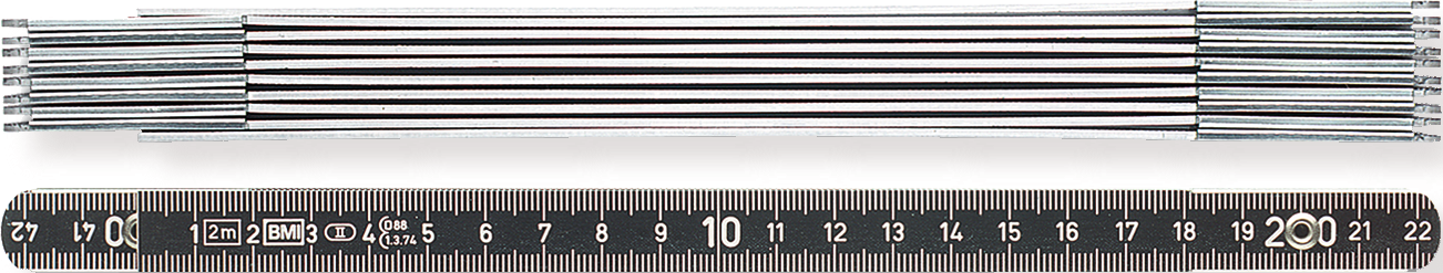 Gliedermaßstab Metall EG II Spezialalulegierung schwarz eloxiert L1m B14mm