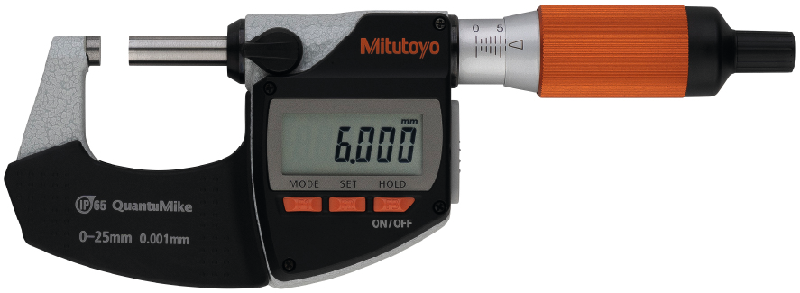 Mitutoyo QuantuMike Bügelmessschraube digital IP65 0,001 mm DIN 863-1 0–25 mm