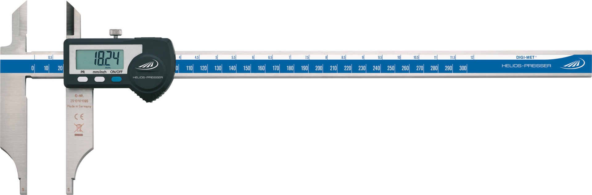 Werkstattmessschieber Digital DIGI-MET® Abl. 0,01mm ohne Spitzen DIN862E mit DA MB300mm